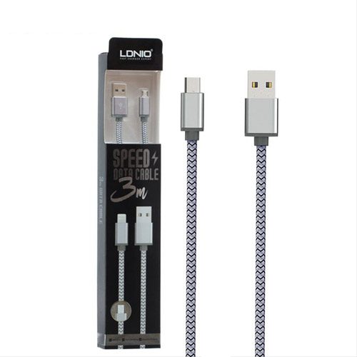 کابل تبدیل USB به microUSB الدینیو مدل LS31 طول 3 متر