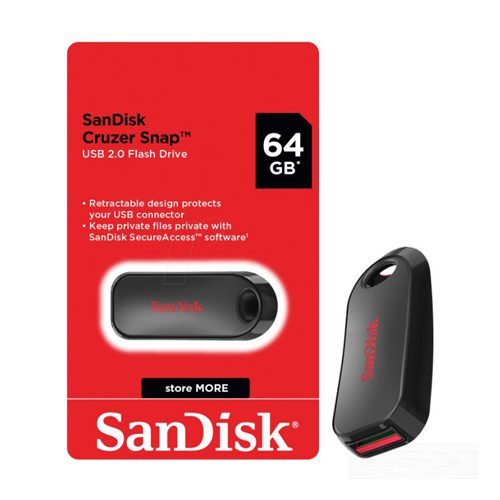 فلش مموری 64GB سندیسک SanDisk CRUZER Snap USB 2.0