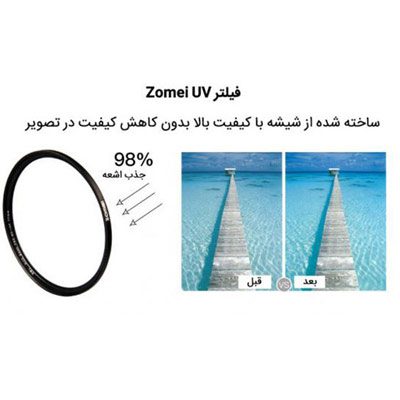 فیلتر لنز یووی زومی Zomei UV 72mm Filter
