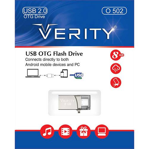 فلش مموری 8GB وریتی مدل Verity O502 OTG MicroUSB