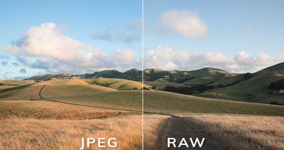 The difference between jpeg and raw photo format in photography