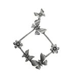 گوشواره میخی ورشو طرح پروانه و گل Butterfly Design Earrings