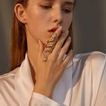 انگشتر ورشو مار طلایی-نقره ای بزرگ Warsaw Snake Design Ring Large