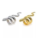 انگشتر ورشو مار طلایی-نقره ای بزرگ Warsaw Snake Design Ring Large