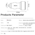 شارژر فندکی یسیدو Yesido Y48 Car Charger 60W Dual USB-C