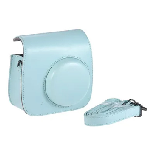 کیف چرمی دوربین فوجی فیلم مناسب FujiFilm Instax mini 9/8 Blue Bag