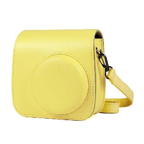 کیف چرمی دوربین فوجی فیلم مناسب FujiFilm Instax mini 9/8 Clear Yellow Bag