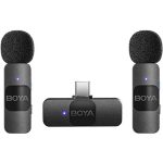 میکروفون بی سیم یقه ای دو کاربر بویا BOYA BY-V20 USB-C
