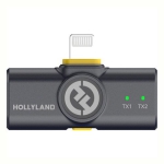 میکروفون یقه ای دوکاربر بی سیم هالیلند Hollyland Lark M2 Duo Lightning (Shine Charcoal)