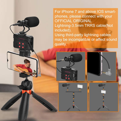 کیت تولید کننده محتوا همراه نور و میکروفون کامیکا Comica CVM-VM10-K5