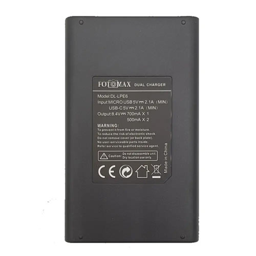 شارژر دوبل فوتومکس باتری کانن FotoMax LC-E6 Charger for LP-E6