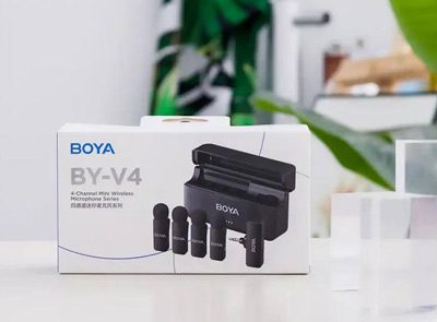 میکروفون 4 کاربره بی سیم یقه ای بویا Boya BY-V4 TRS