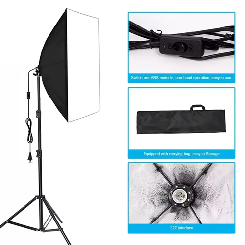 کیت سافت باکس لامپی Softbox 50×70 Bi-Color + پایه و لامپ