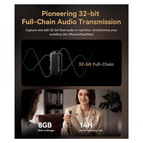 میکروفون یقه ای بی سیم هالی لند Hollyland Lark MAX 2 Solo Microphone for Camera