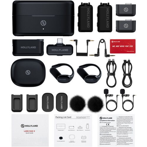 میکروفون یقه ای بی سیم هالی لند Hollyland LARK MAX 2 Ultimate Combo 2-Person Microphone