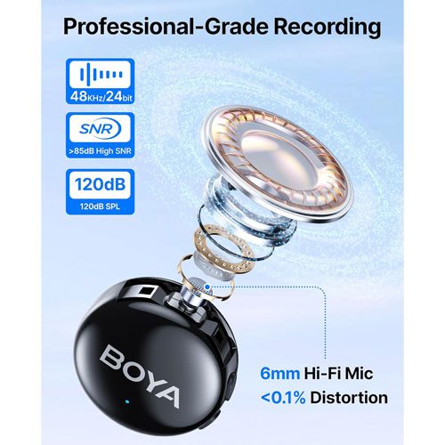 میکروفون دو کاربر مغناطیسی موبایل و دوربین بویا Boya Boyalink3