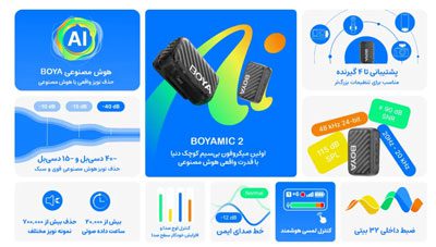 میکروفون یقه ای بویا Boya BoyaMic2-02 for Cameras and Mobile