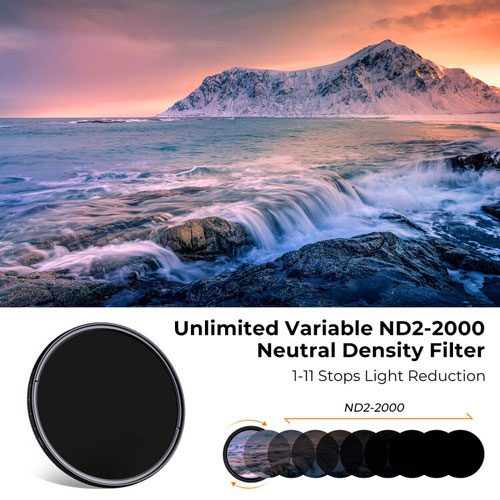 فیلتر ان دی متغیر کی اند اف K&F C Variable ND 2-2000 82mm