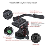 تک پایه فیلمبرداری کینگجوی Kingjoy MP4008F Monopod+KH-6750