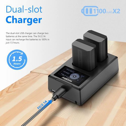 باتری و شارژر دو قلوی نیوور Neewer Fw50 Battery With Charger