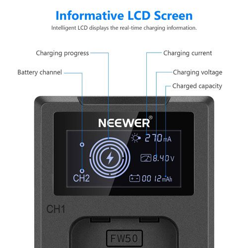 باتری و شارژر دو قلوی نیوور Neewer Fw50 Battery With Charger