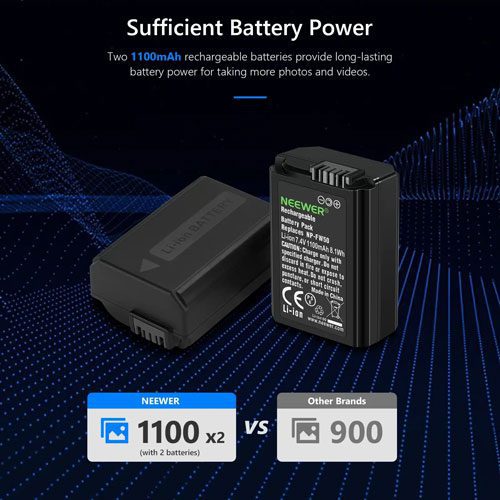 باتری و شارژر دو قلوی نیوور Neewer Fw50 Battery With Charger