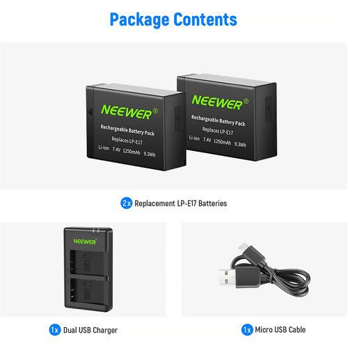 باتری و شارژر دوقلوی نیوور مدل نیوور مدل Neewer LP-E17 Battery With Charger