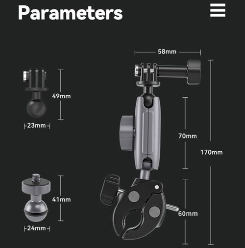 پایه نگهدارنده دوربین های ورزشی تلسین Telesin Universal Tube Clamp