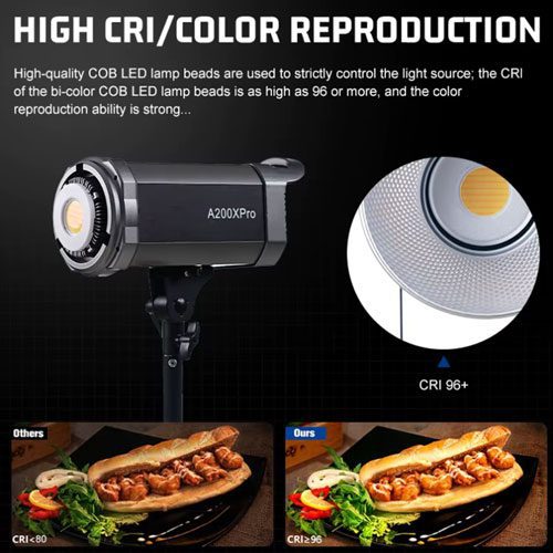نور ویدیویی وای جی بی Yjbei A200XPro COB Video Light