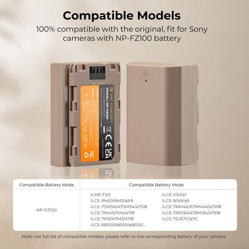 باتری سونی کی اند اف K&F Sony FZ100 Battery 2280mAH USB-C