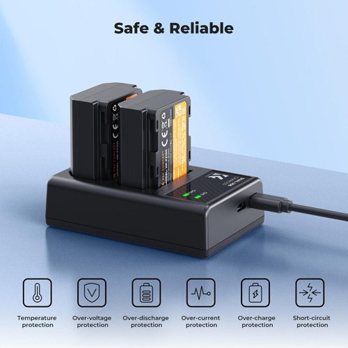 باتری و شارژر دوتایی سونی کی اند اف K&F Sony NP-FZ100 2280mAH Battery and Dual Slot Charger