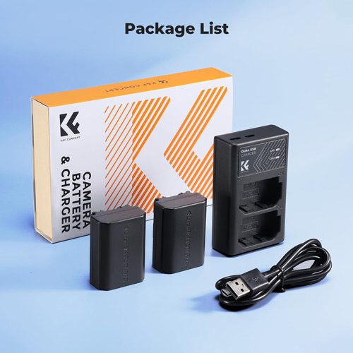 باتری و شارژر دوتایی سونی کی اند اف K&F Sony NP-FZ100 2280mAH Battery and Dual Slot Charger