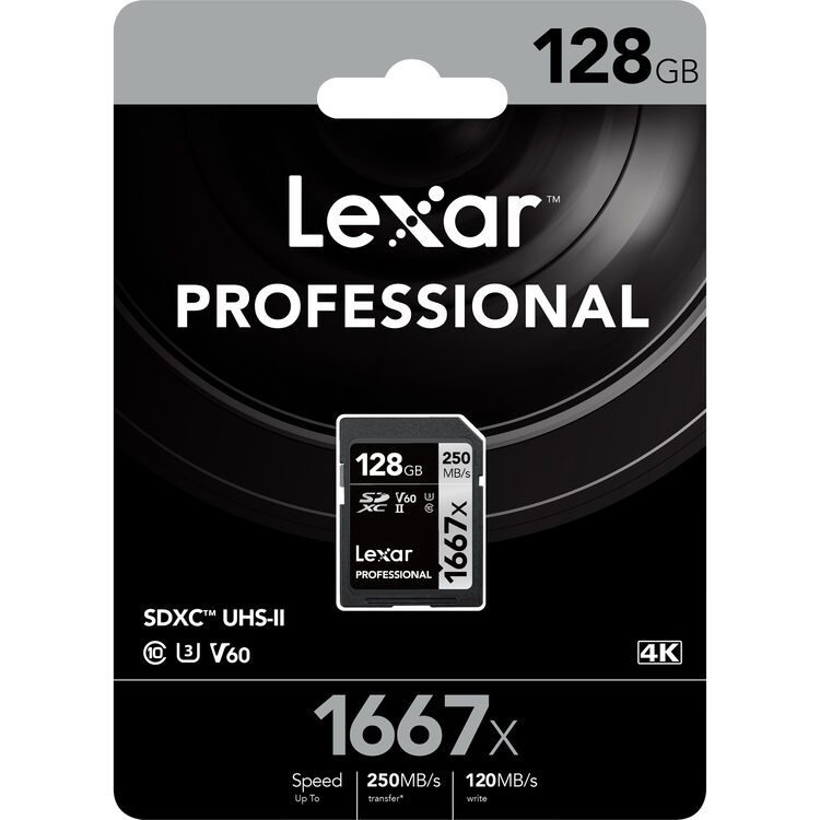 Lexar 128GB Professional 250MB/s 1667x UHS-II SDXC