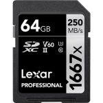 کارت حافظه لکسار Lexar 64GB Professional 250MB/s 1667x UHS-II SDXC