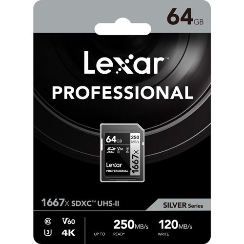 کارت حافظه لکسار Lexar 64GB Professional 250MB/s 1667x UHS-II SDXC