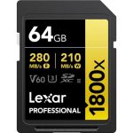 کارت حافظه لکسار Lexar 64GB Professional 280MB/s 1800x UHS-II SDXC