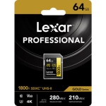 کارت حافظه لکسار Lexar 64GB Professional 280MB/s 1800x UHS-II SDXC