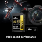کارت حافظه لکسار Lexar 64GB Professional 280MB/s 1800x UHS-II SDXC