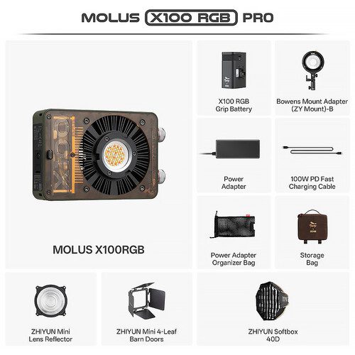 Zhiyun MOLUS X100 RGB Pocket Light Pro Kit