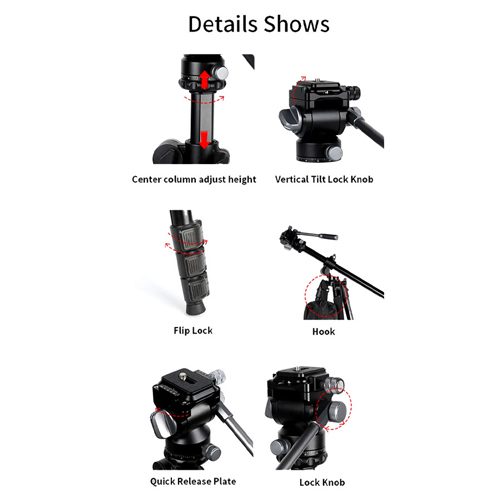 سه پایه عکاسی جیماری Jmary KS355+HG60 Tripod