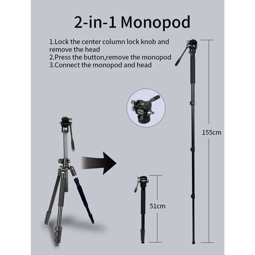 سه پایه عکاسی جیماری Jmary KS355+HG60 Tripod