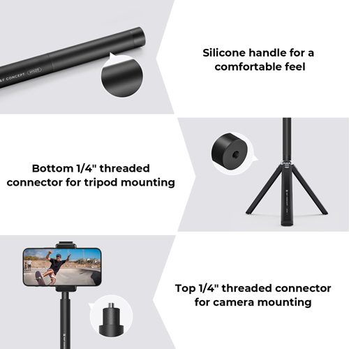 مونوپاد و سه پایه دوربین ورزشی کی اند اف K&F Invisible Selfie Stick MS-07