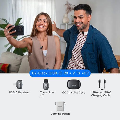 میکروفون بی سیم دو کاربر بویا مدل Boya mini 2-02 Type-C