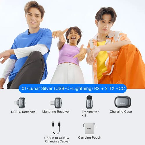 میکروفون بی سیم دو کاربر بویا مدل Boya mini 2-01 Type-C/Lightning