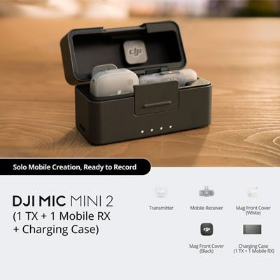 میکروفون بی سیم یقه موبایل ای دی جی آی تک کاربر DJI Mic Mini 2 USB-C 1-Person (کپی)