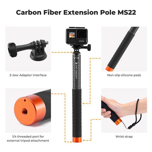 مونوپاد دوربین ورزشی کی اند اف K&F Invisible Carbon Monopod MS-22