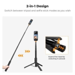 مونوپاد و سه پایه دوربین ورزشی کی اند اف K&F Invisible Selfie Stick MS-21