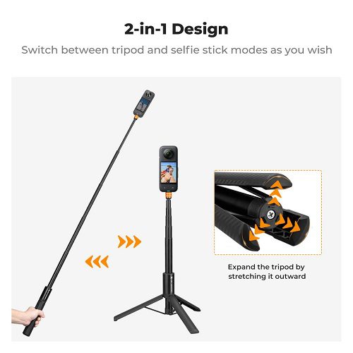 مونوپاد و سه پایه دوربین ورزشی کی اند اف K&F Invisible Selfie Stick MS-21