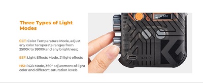 نور جیبی کی اند اف K&F Concept 34.036 RGB Video Light