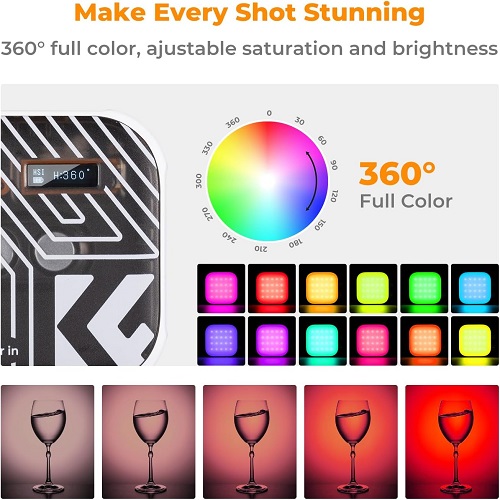نور جیبی کی اند اف K&F Concept 34.036V1 RGB Video Light